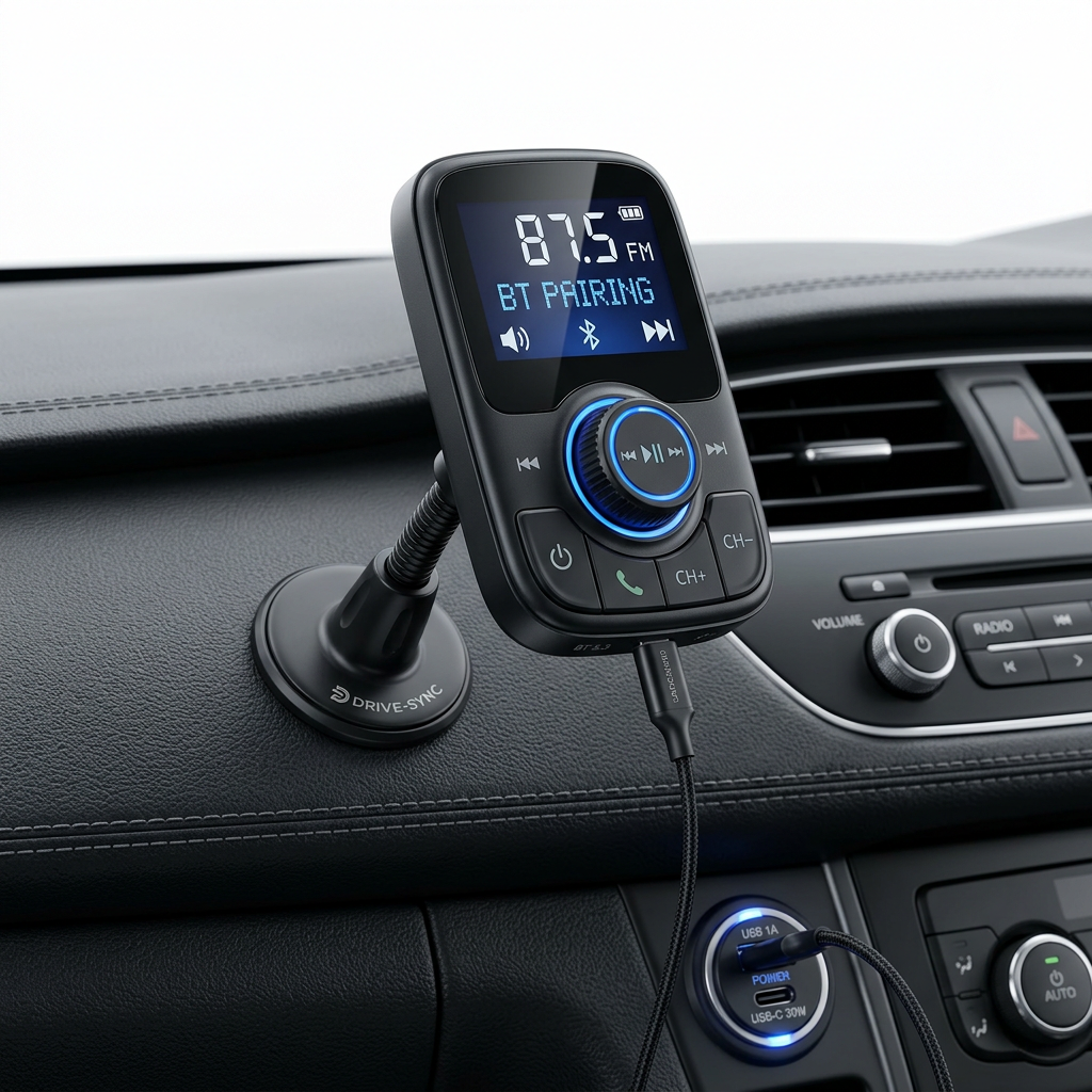 Wireless Bluetooth Car Kit with FM Transmitter